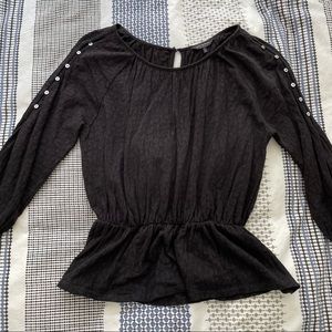 Lucky Brand Black Peplum Top